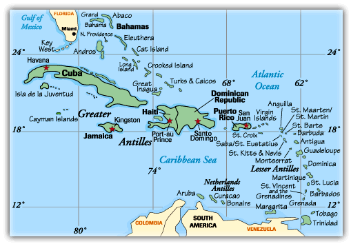 Information on the Caribbean Islands and Bahamas