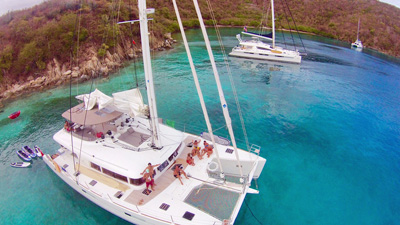 Group aboard Crewed Catamaran