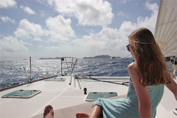 Relaxing on the Foredeck