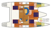Crewed Yacht Felicia Layout, Sailing Catamaran, Virgin Islands